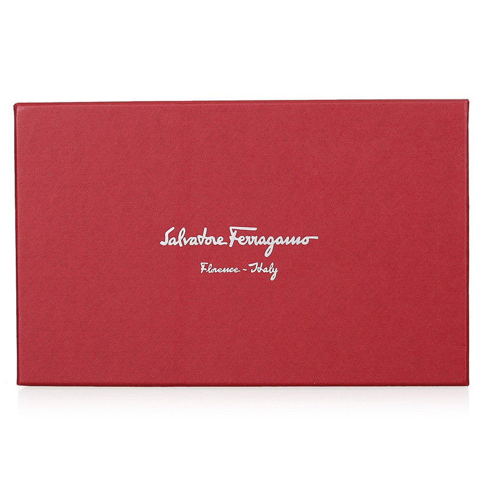 ferragamo/菲拉格慕 女士斜纹牛皮金属logo长款钱包 黑色