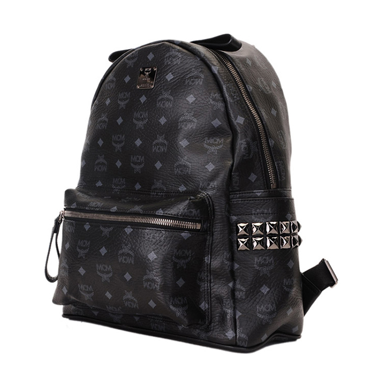 mcm/mcm 铆钉男女通用 黑色中号双肩包