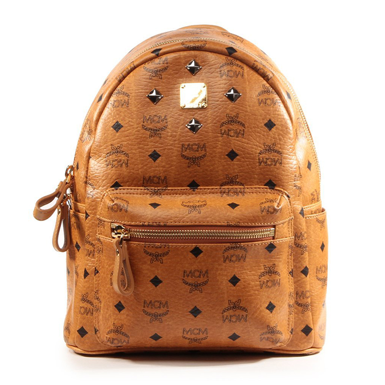 mcm/mcm 铆钉男女通用 棕色中号双肩包