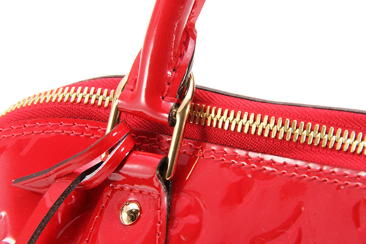 louis vuitton/路易威登 alma樱桃红色漆皮小号手提包